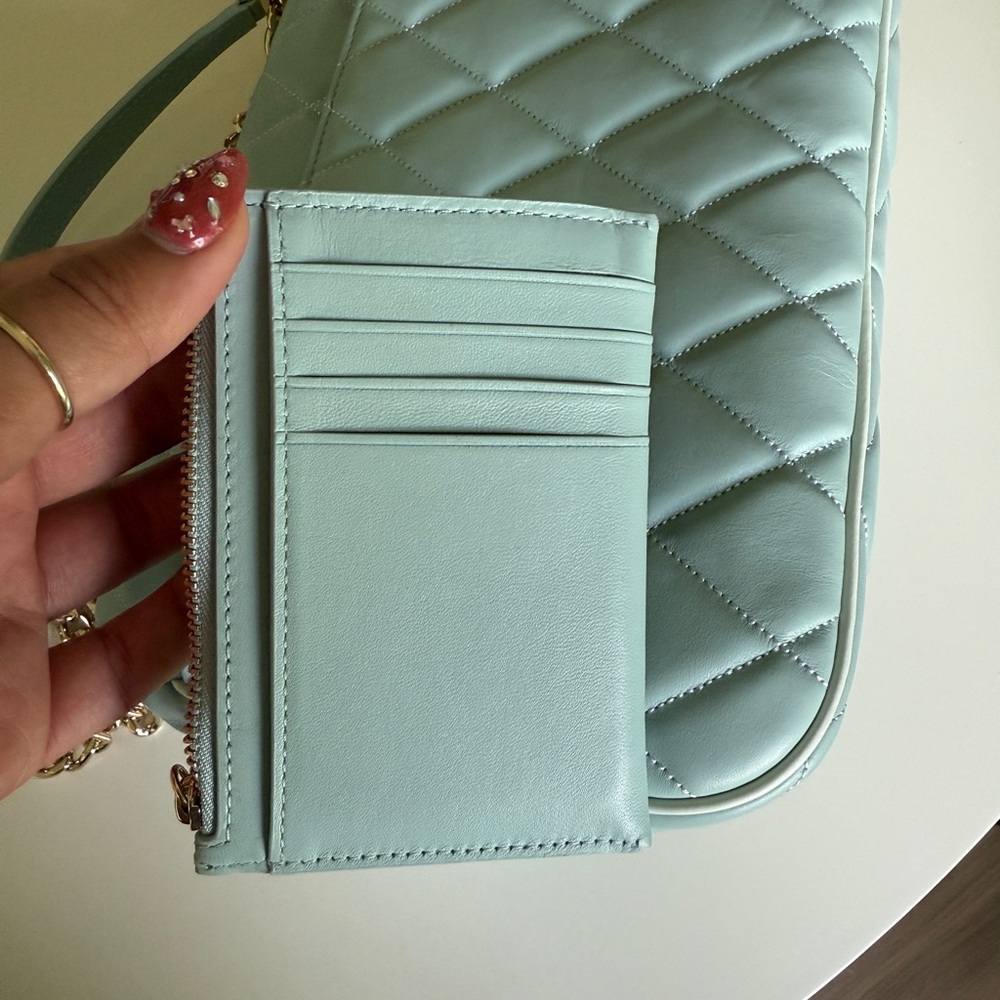 Kate Spade Blue and Gold Quilted Shoulder Bag - Picture 8 of 8